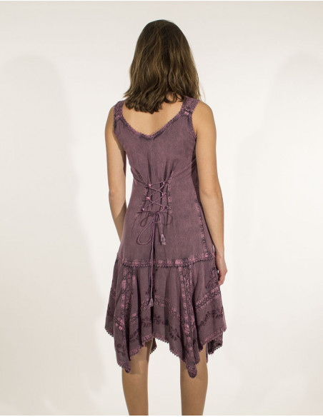 Viscose sw dress with lace