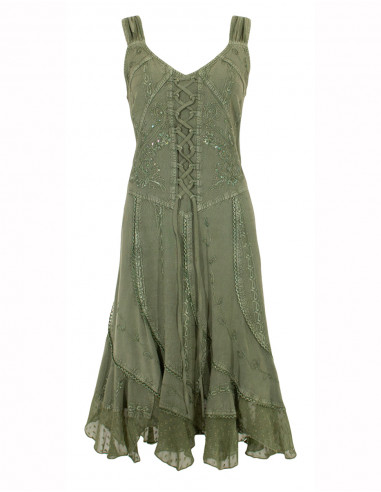 Robe mi longue brodée