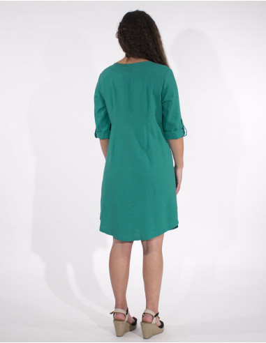 Robe boutonnée manches courtes