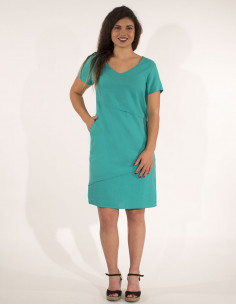 Robe col V manches courtes 2