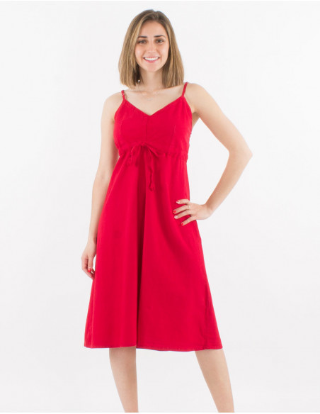 Robe Coton Uni Sw Bretelles Elastique Do