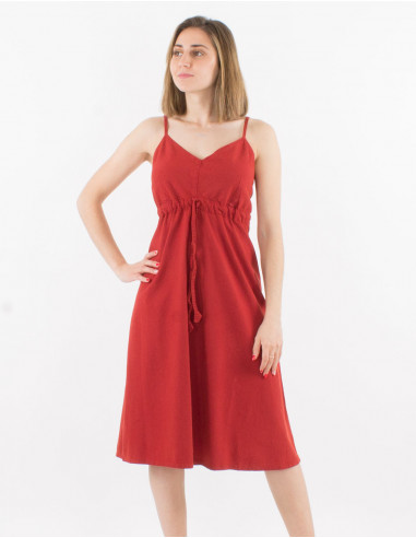 Robe Coton Uni Sw Bretelles Elastique Do