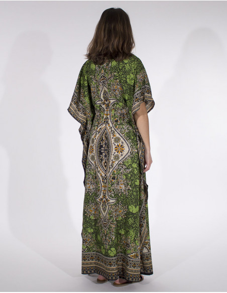 Long kaftan polyester printed dress