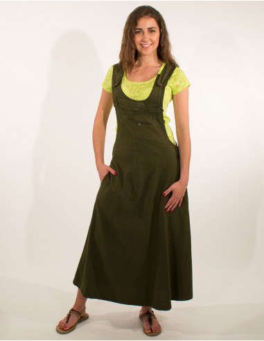 Cotton Top Dress with Sw Dungarees