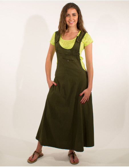 Cotton Top Dress with Sw Dungarees