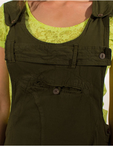 Cotton Top Dress with Sw Dungarees