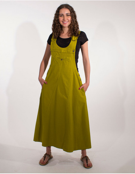 Cotton Top Dress with Sw Dungarees