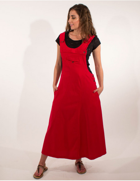 Cotton Top Dress with Sw Dungarees