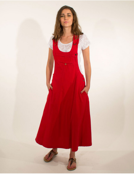 Cotton Top Dress with Sw Dungarees