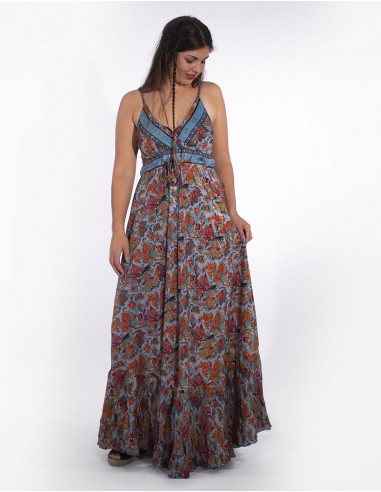 Robe Longue Polyester Bretelles Sari Imp