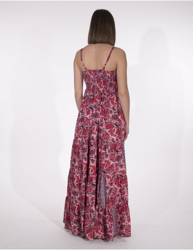 Robe Longue Polyester Bretelle Boutons