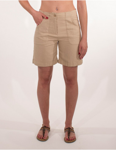 BERMUDA FEMME 55% LIN 45% VISCOSE