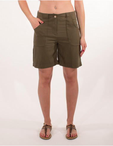 BERMUDA FEMME 55% LIN 45% VISCOSE