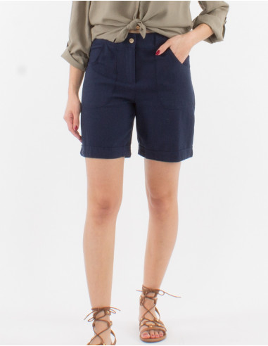 WOMEN'S BERMUDA SHORTS 55% LINEN 45% VISCOSE
