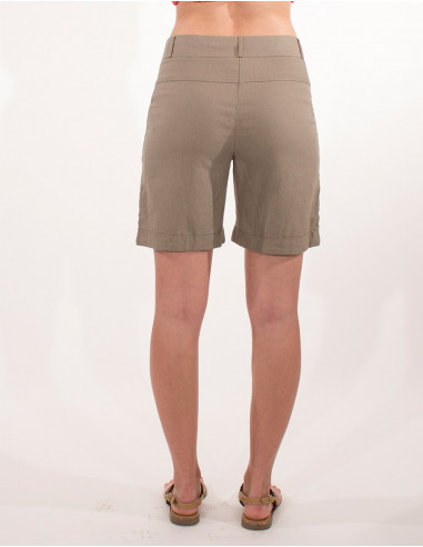BERMUDA FEMME 55% LIN 45% VISCOSE