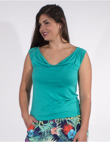 95% viscose 5% elastane plain t-shirt