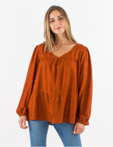 Rayon v-neckline blouse