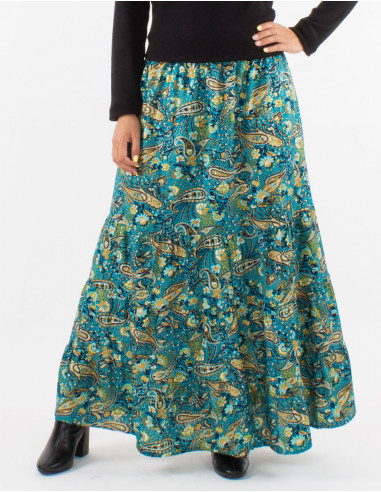 Polyester printed skirt with lining
