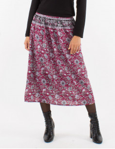 Jupe polyester doublée imprimé Pivoine 2