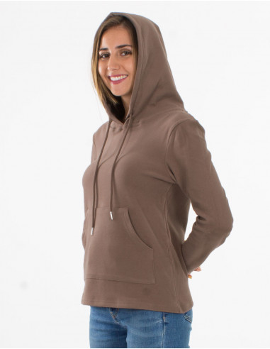 Pull maille 95% Polyester 5% Elasthanne à capuche