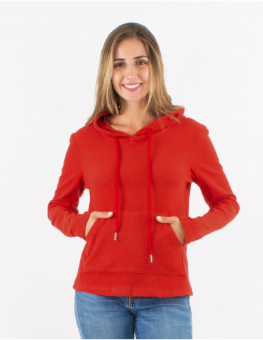 Pull maille 95% Polyester 5% Elasthanne à capuche