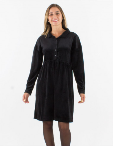 Knitted velvet 95% polyester 5% elastane dress