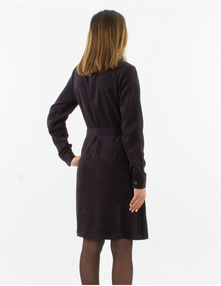 Corduroy 88% polyester 12% polyamide buttoned dress