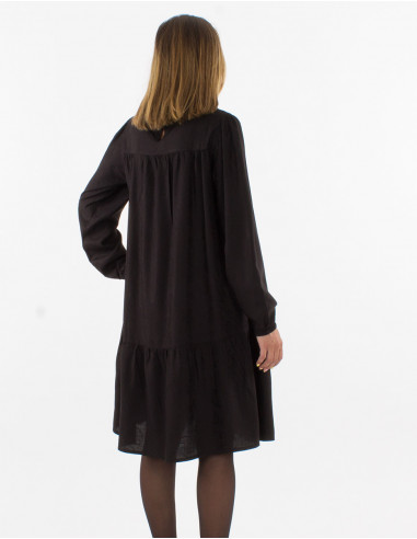 Rayon v-neckline dress with "cachemire" print