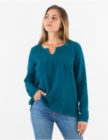 Cotton double gaze blouse