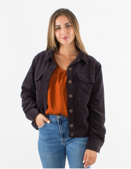Corduroy 88% polyester 12% polyamide buttoned jacket