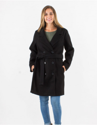 Polyester coat with lining and embroideries