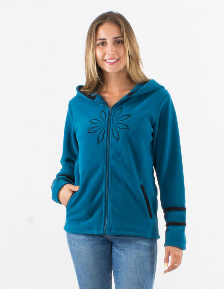 Knitted polyester polar jacket and hood