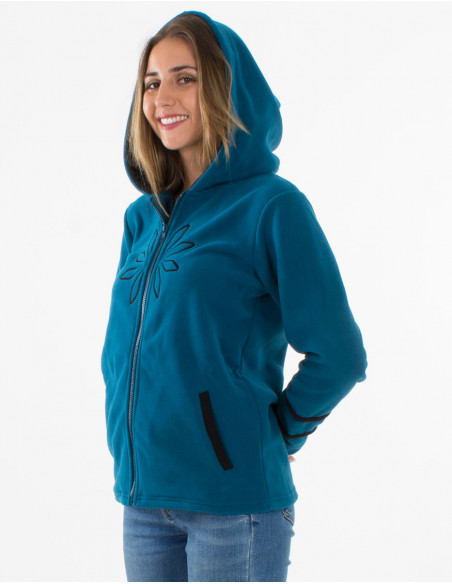 Knitted polyester polar jacket and hood
