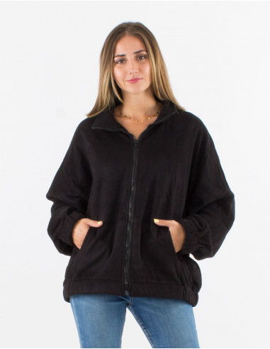 Knitted 95% polyester 5% elastane fake fur jacket