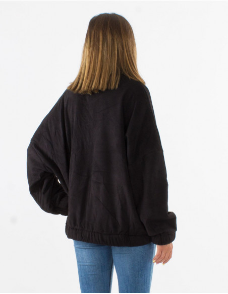 Knitted 95% polyester 5% elastane fake fur jacket