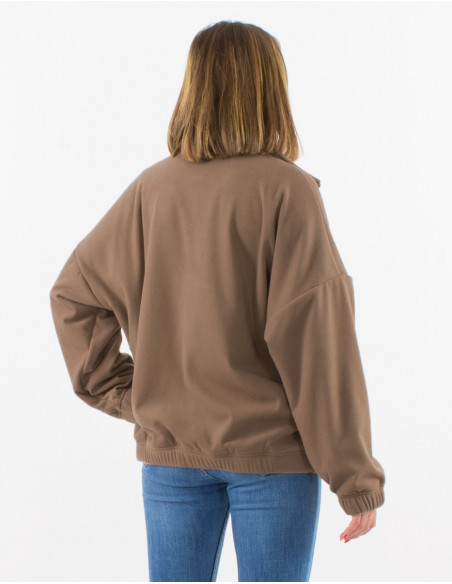 Knitted 95% polyester 5% elastane fake fur jacket