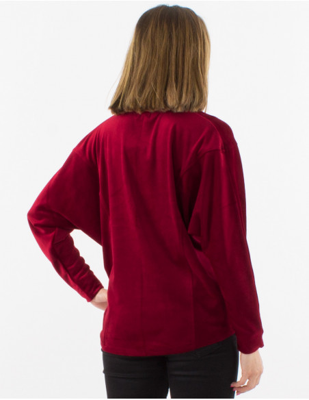Chemisier manches longues velours ras