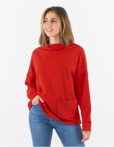 Pull maille 95% Polyester 5% Elasthanne col