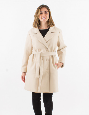 Manteau polyester doublé brodé