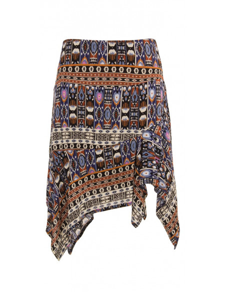 Rayon crepe skirt with lining and santiago print