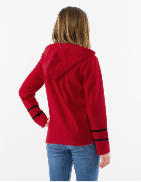 Knitted polyester polar jacket and hood