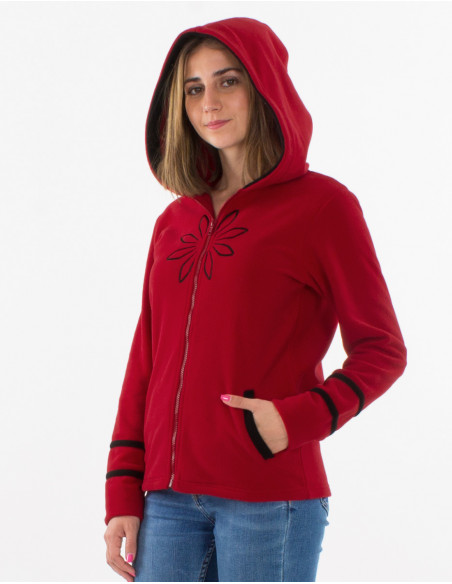 Knitted polyester polar jacket and hood