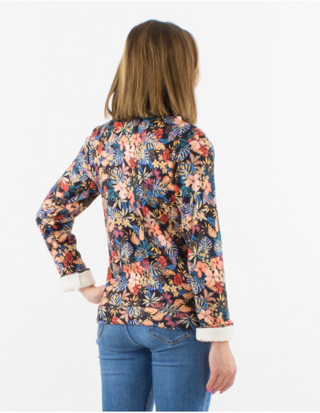 Knitted 95% polyester 5% elastane printed jacket