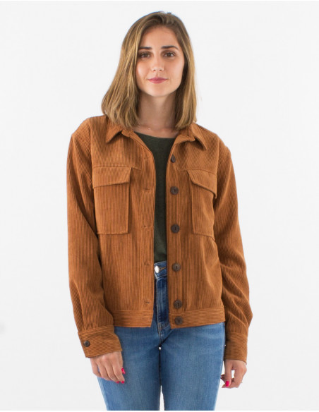 Corduroy 88% polyester 12% polyamide buttoned jacket