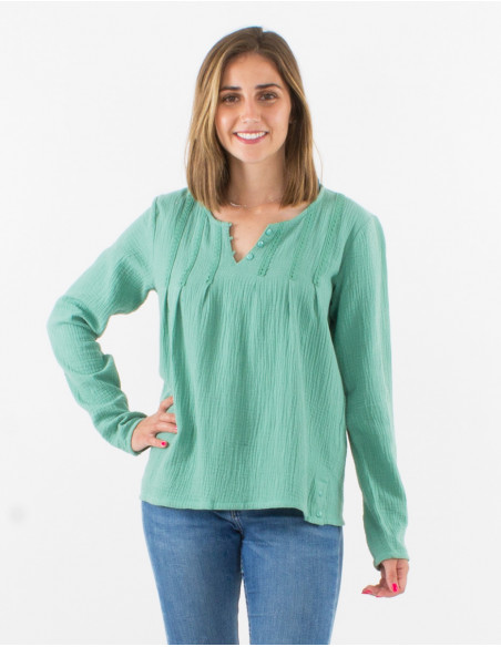Cotton double gaze blouse