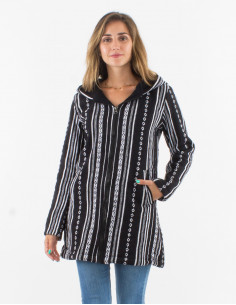 Manteau coton doublure polaire polyester zip et capuche 2