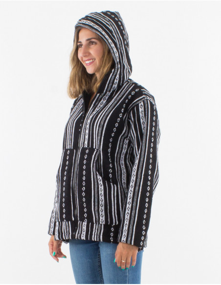 Cotton gueri polar hooded jacket with lining