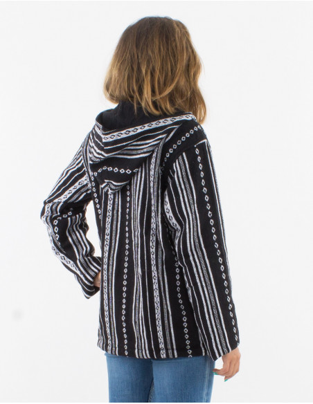 Cotton gueri polar hooded jacket with lining