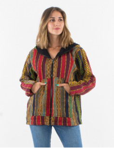 Veste coton zip doublée polaire Gheri à capuche 2