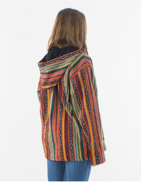 Cotton gueri polar hooded jacket with lining